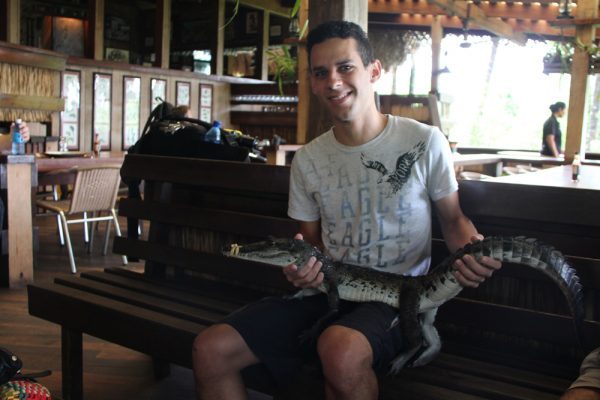 Me with Crocodile Belize Bird Watching