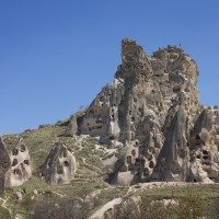 Uchisar Castle in Cappadocia, Turkey
