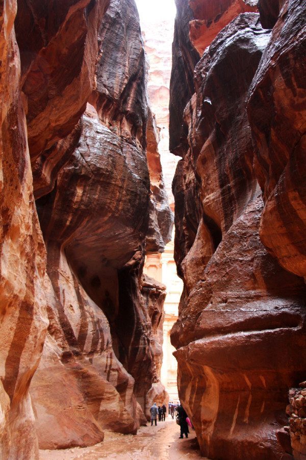Petra Siq under rain Petra, Wadi Musa, Jordan