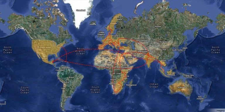 Round the world route