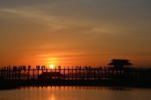 Silhouette of the U Bein Teak Bridge