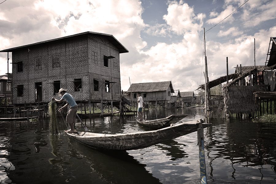 fisherman in Inle Lake in Myanmar