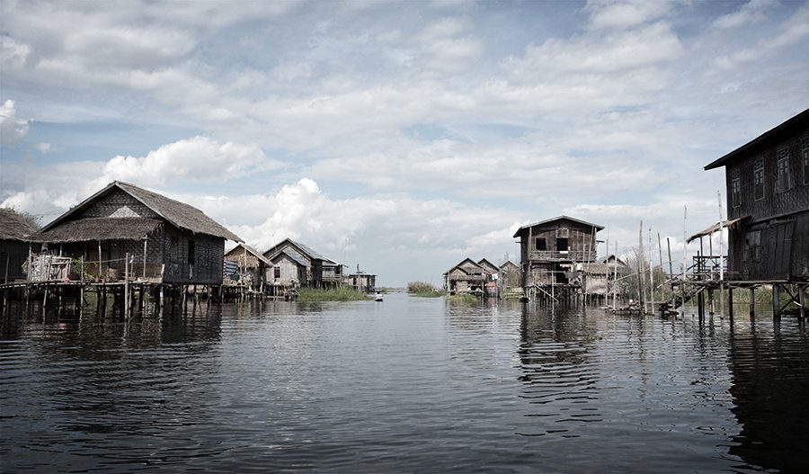 floating village in Inle Lake in Myanmar