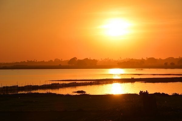 Sunset at U Bein Teak Bridge