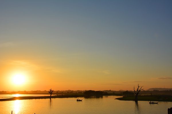 Sunset at U Bein Teak Bridge