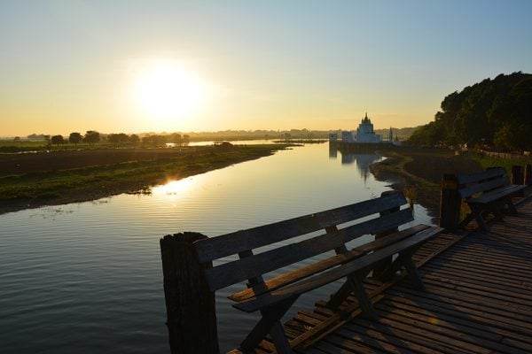 Benches at U Bein Teak Bridge