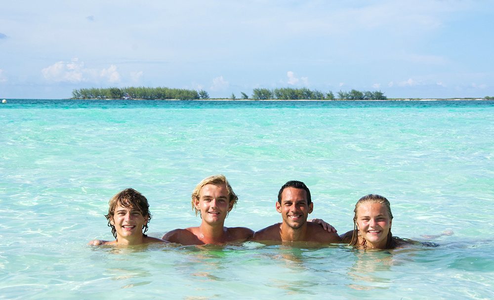 Enjoying the beach with friends in Playa Pilar in Cuba