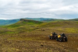 The quads on top of the hill near Reykjavik