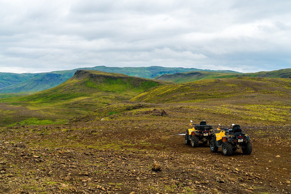 The quads on top of the hill near Reykjavik