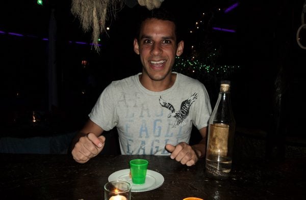 Drinking Viper Rum in Belize