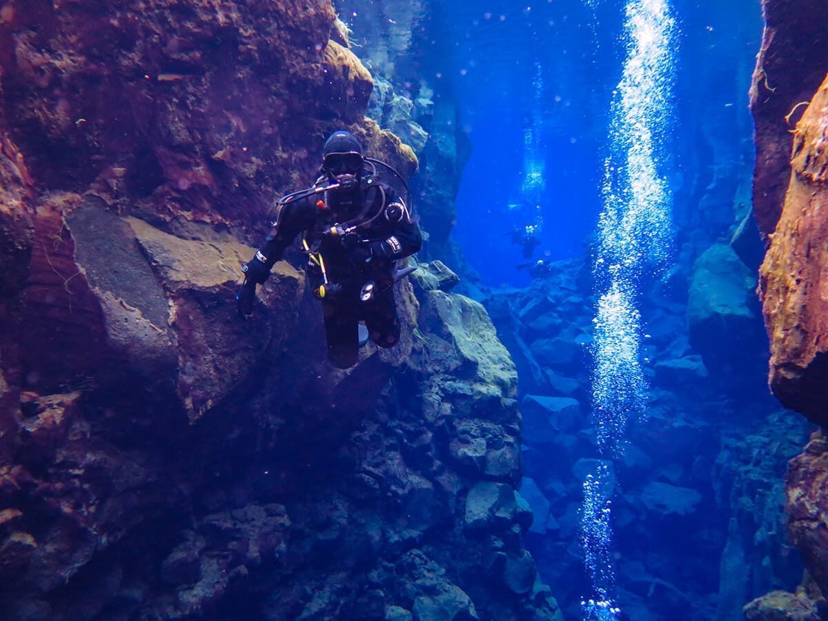 Diving in Silfra, Iceland