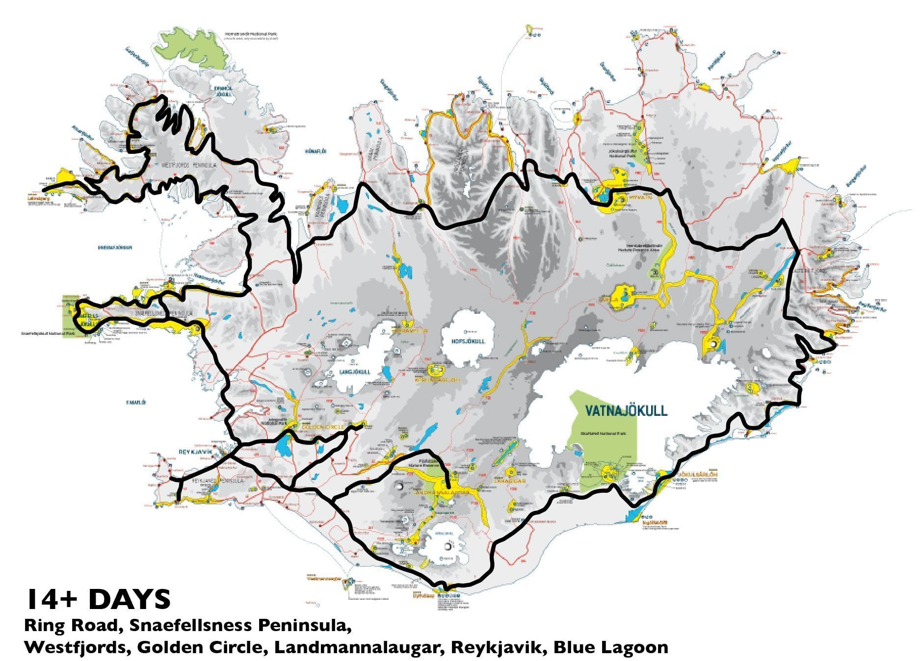 Trip for fourteen days in Iceland