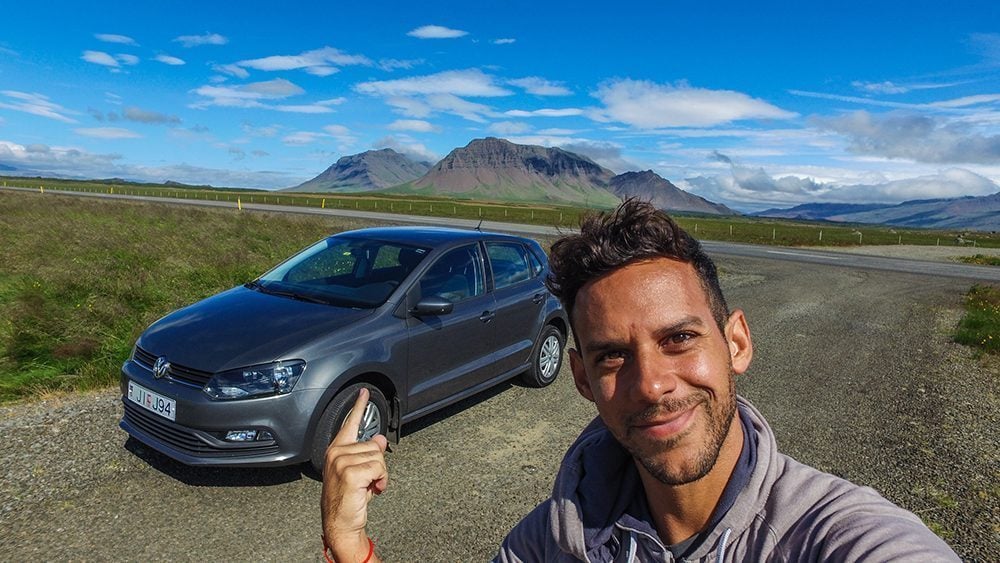 Me and my car rental in Iceland