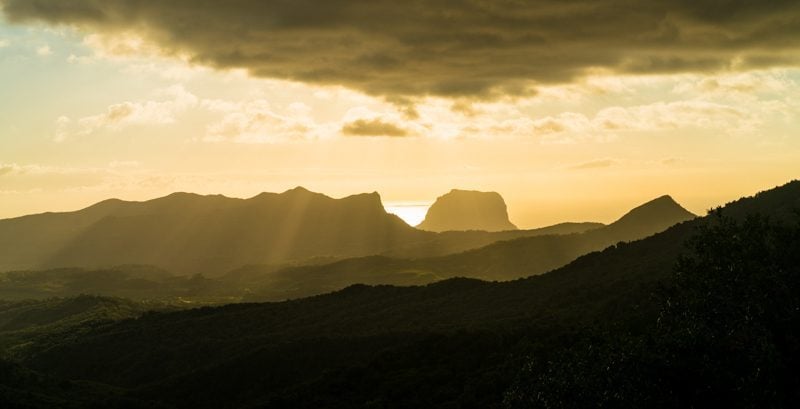 A sunset view from Black River Gorge Natural Reserve