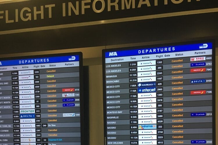 Cancelled flights in Miami