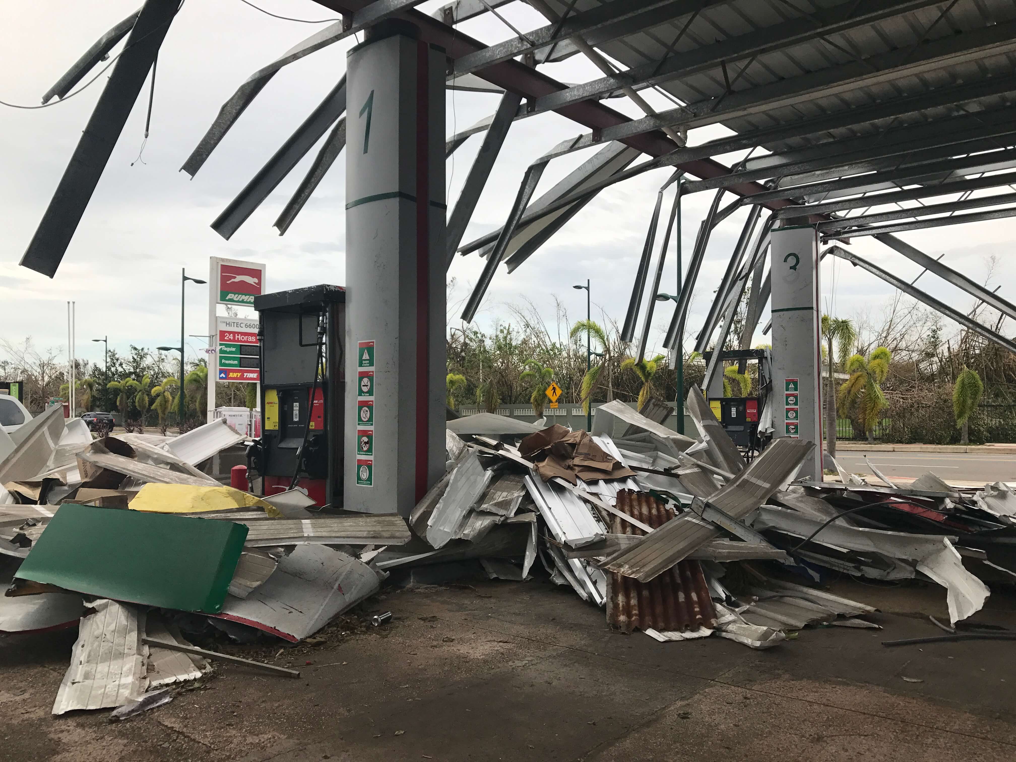 Destroyed gas station in Carolina