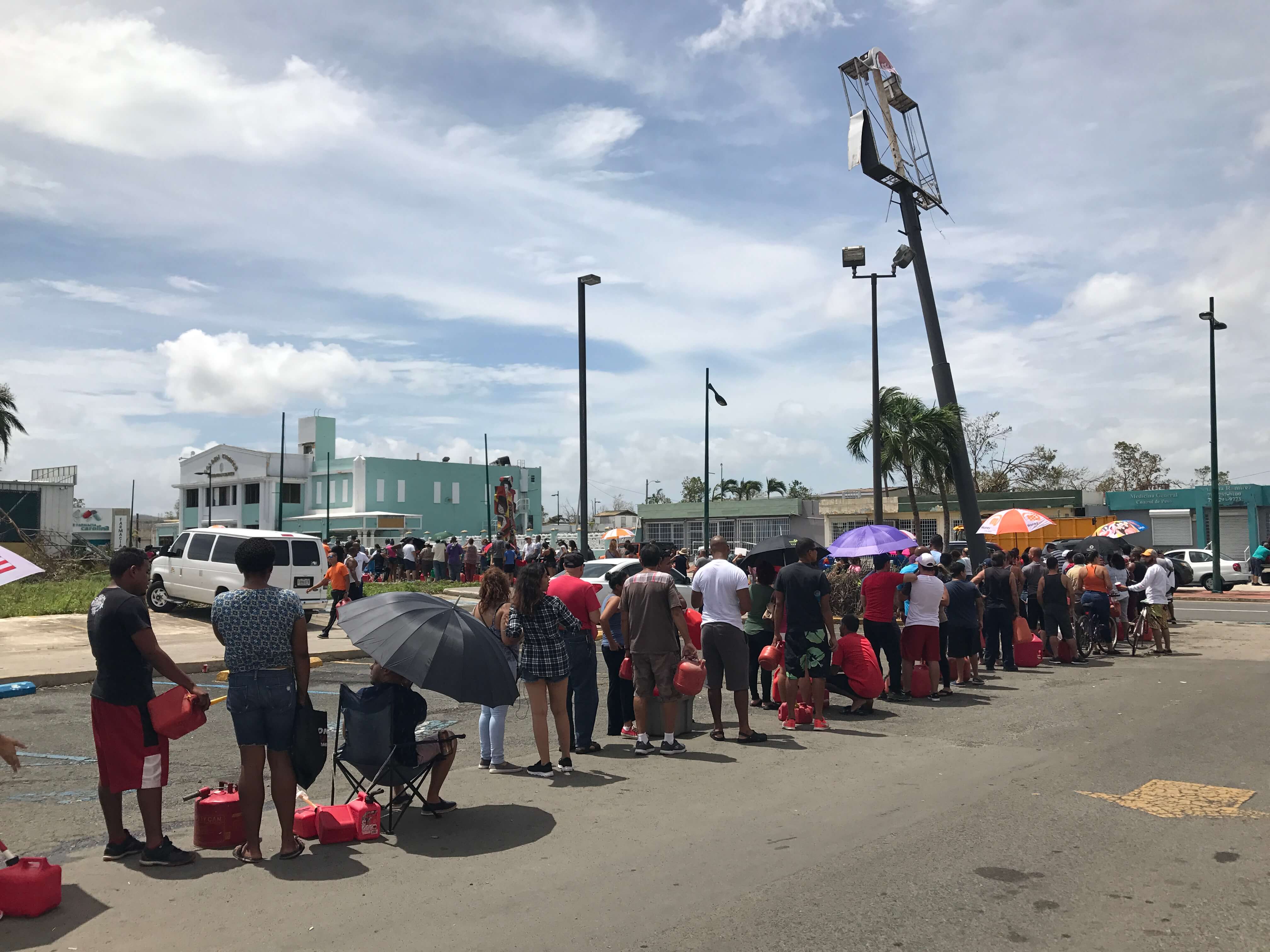 Gas line three days after Maria