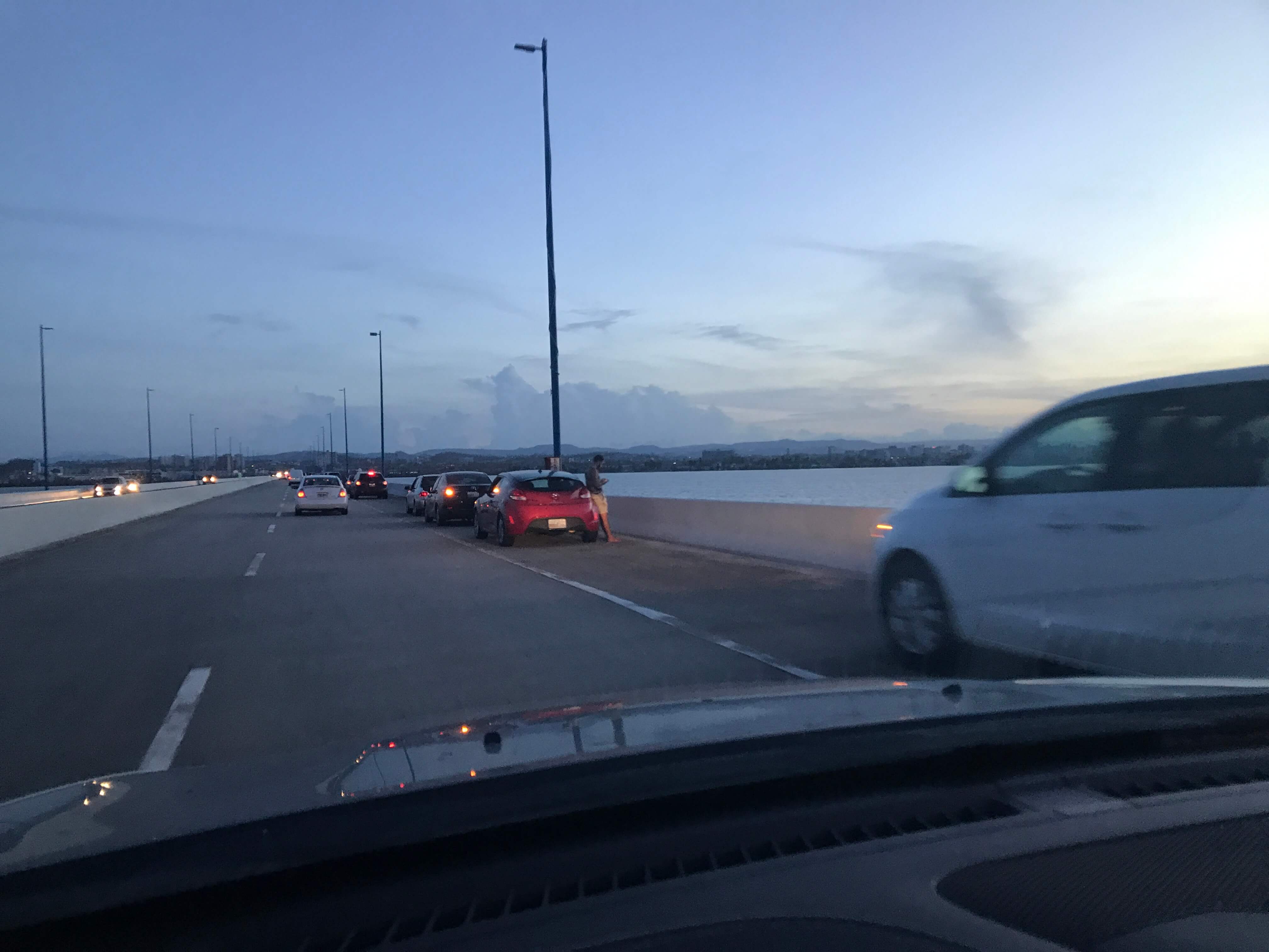 People at the Teodoro Moscoso Bridge