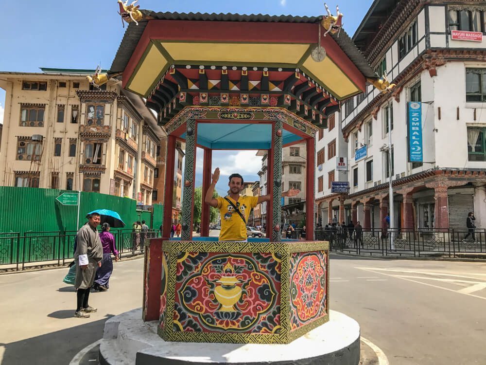 Norbert at the Thimphu Police stand