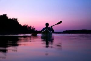 Kayaking during Sunset