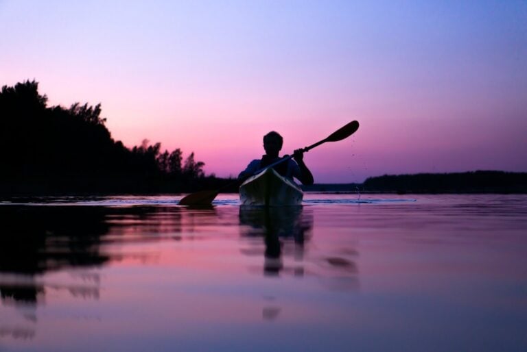 Kayaking during Sunset