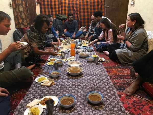 Having dinner with the nomads in Iran