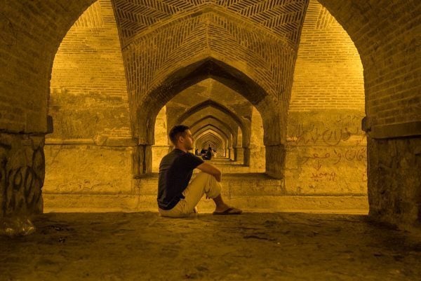Under the bridge in Isfahan, Iran