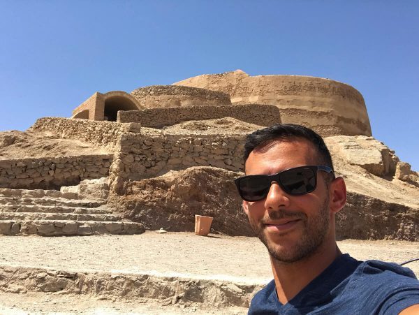 At the Tower of Silence in Yazd, Iran