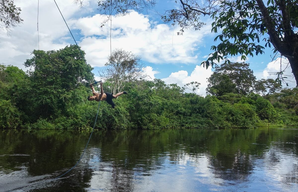 Amazon pampas swimming