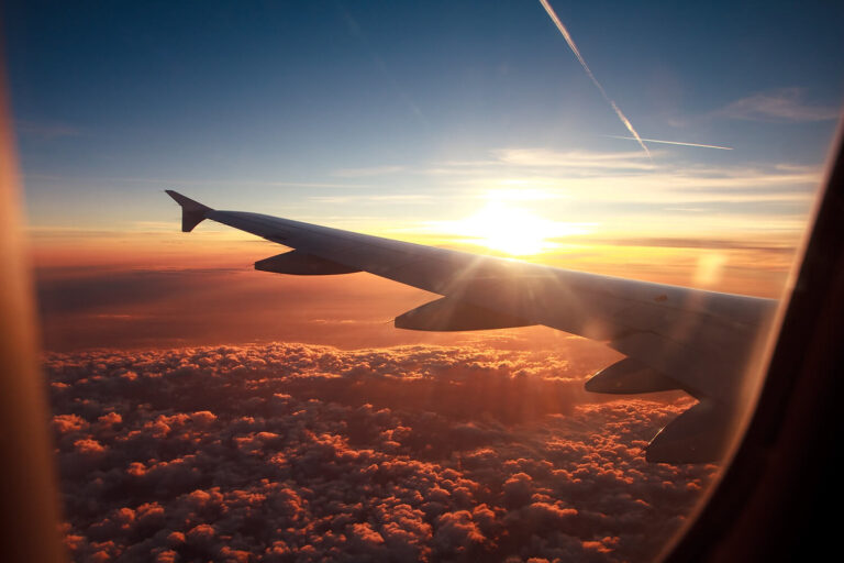 Sunset view from the airplane window