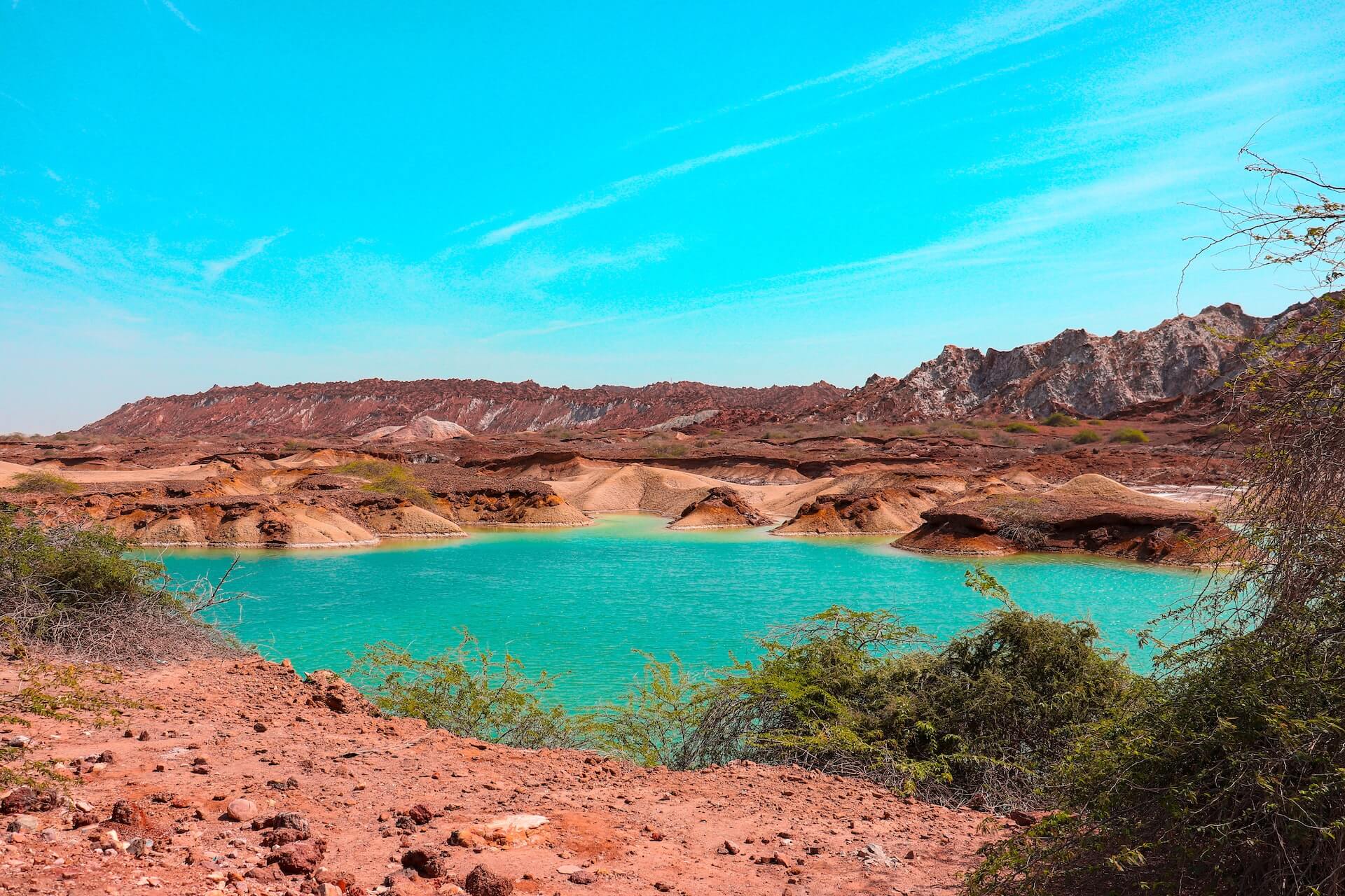 Rainbow Island Lake in Iran