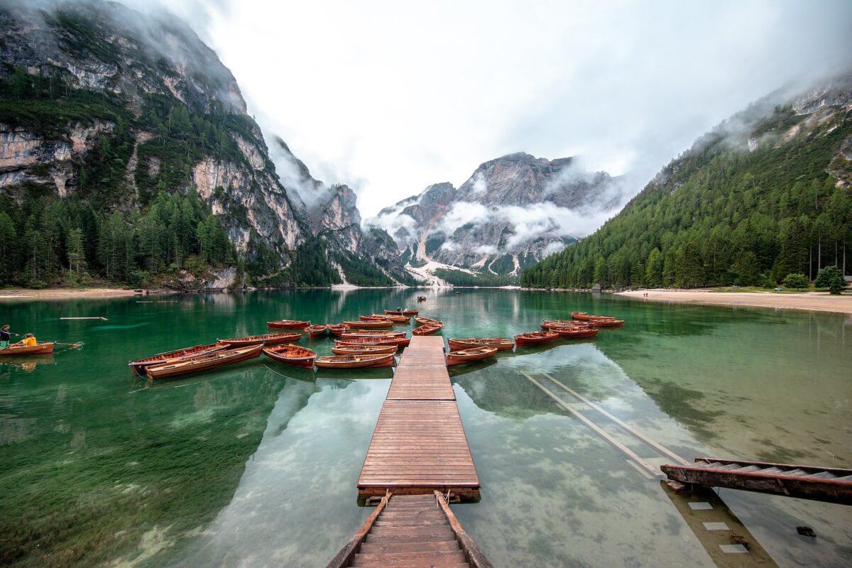 Lago di Braies Boats in the lake
