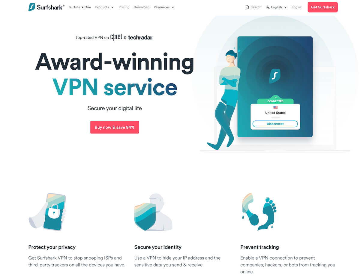 Surfshark Website Homepage