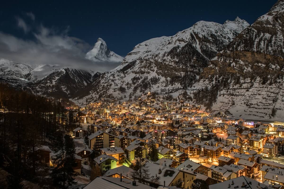 Zermatt at night, Switzerland