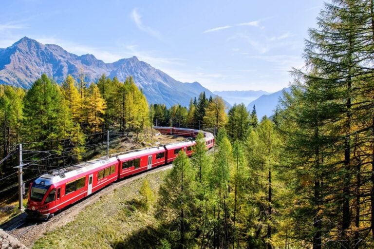 Switzerland Train in Stunning Landscape