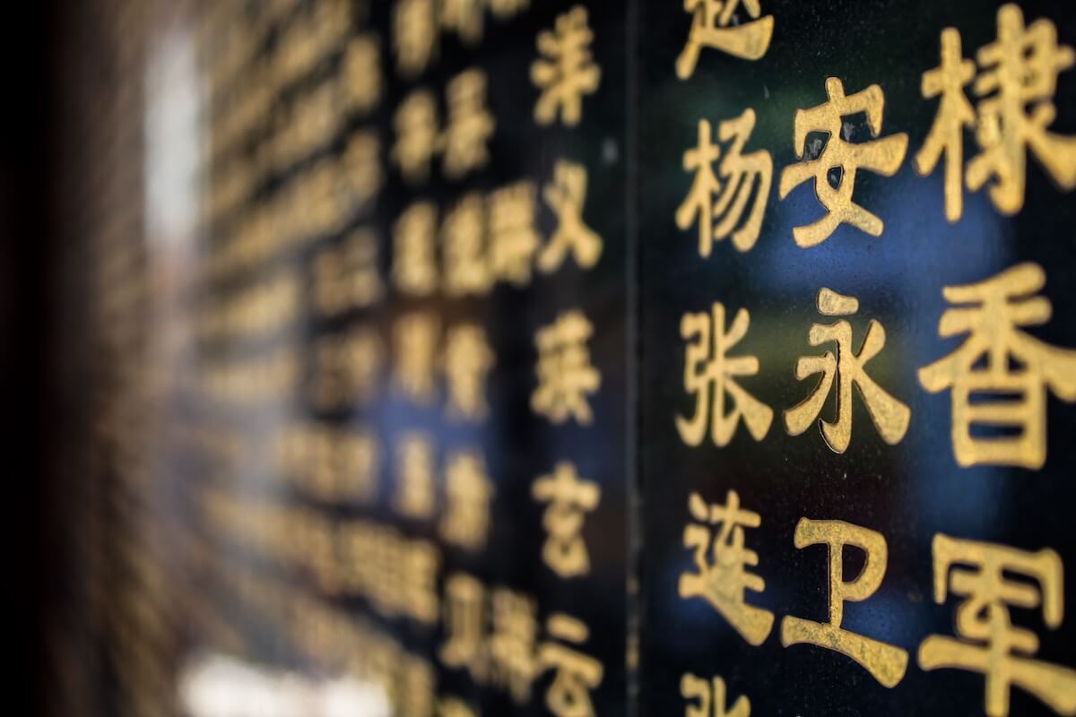 Mandarin Language on the Wall