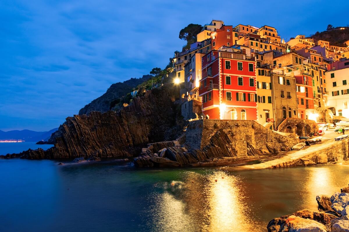 Riomaggiore at Night in Cinque Terre