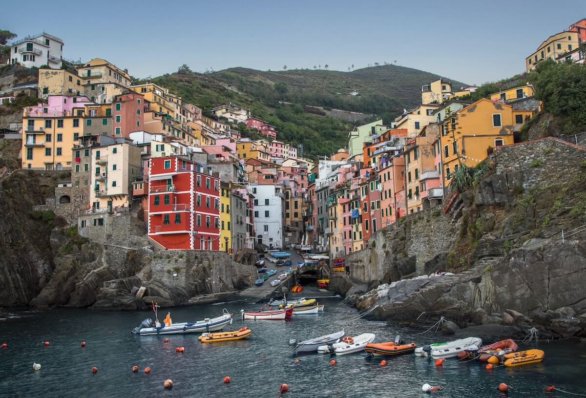Riomaggiore from the Sea in Cinque Terre