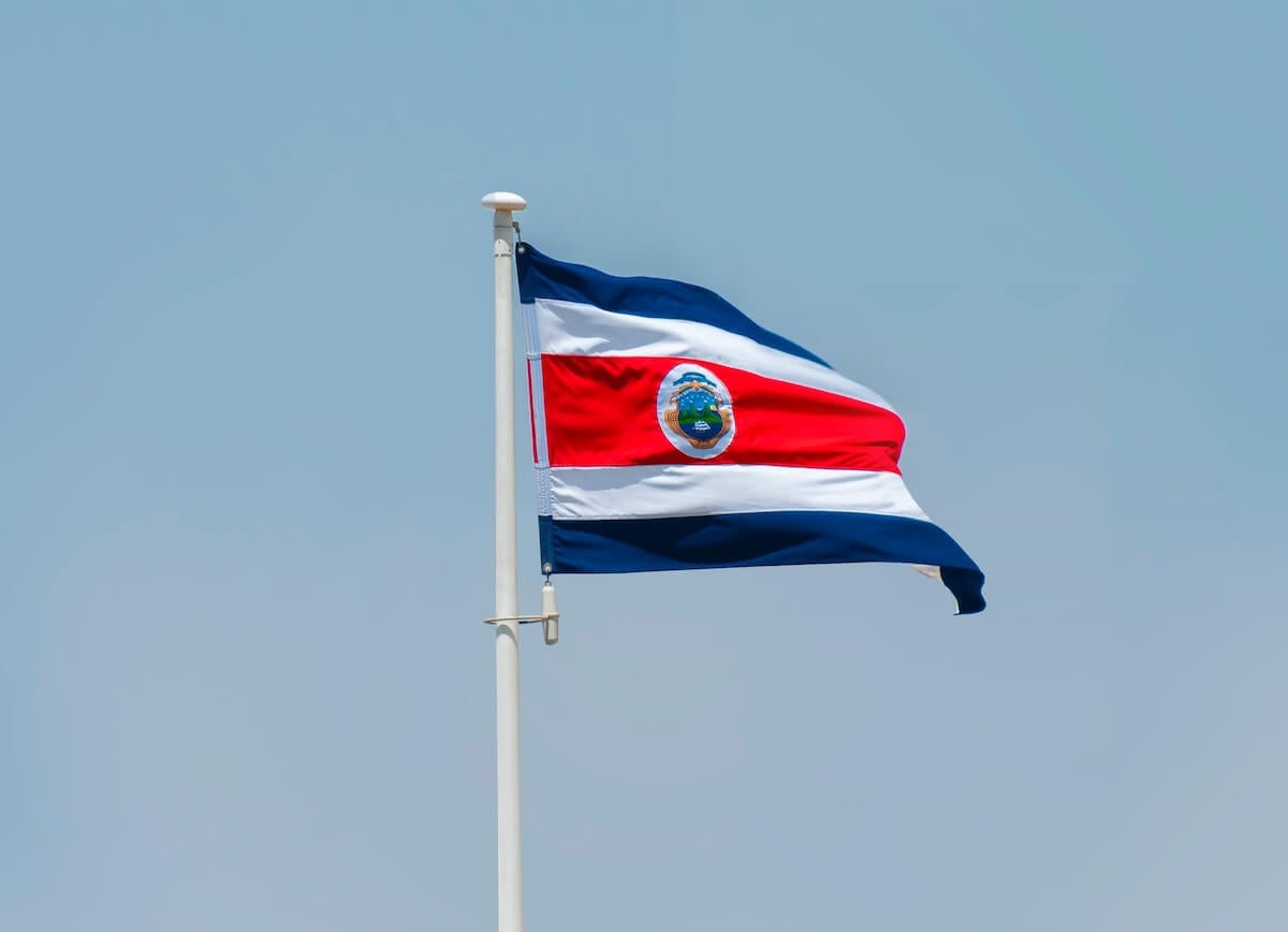 Costa Rican Flag Waving