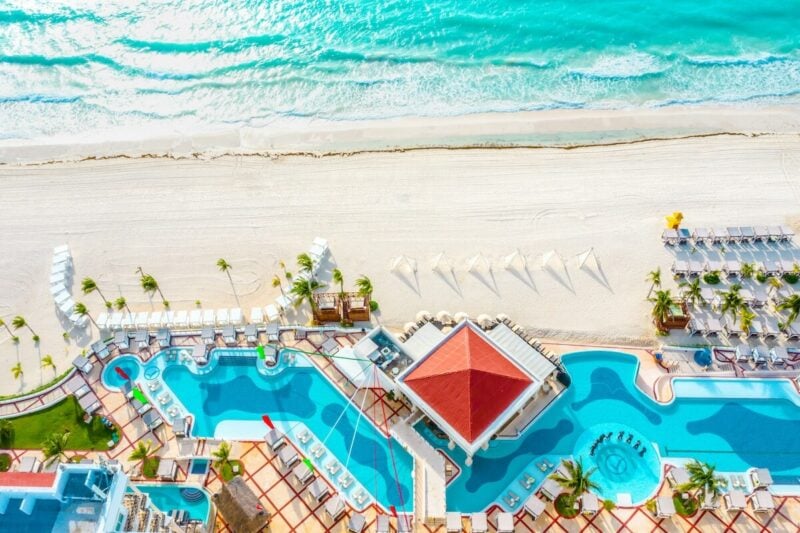 Is Cancun Safe? | Safety Tips & What to Know Before You Go 10 Hotel pool from above, Cancun