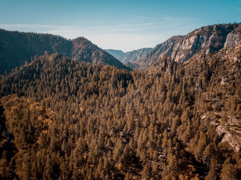 Oak Creek Canyon Aerial View in Arizona