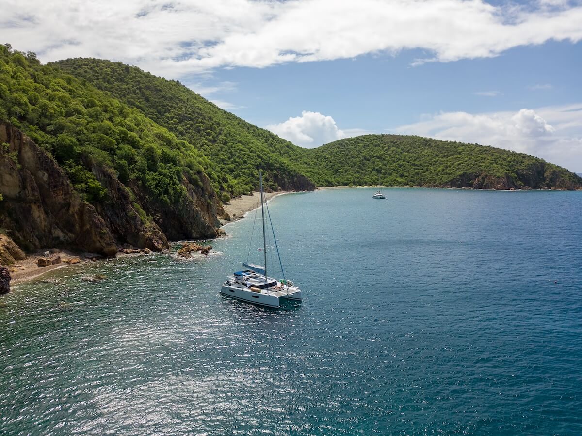Our Catamaran at Norman Island, BVI