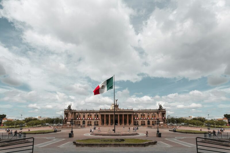 Flag in Mexico City, Mexico