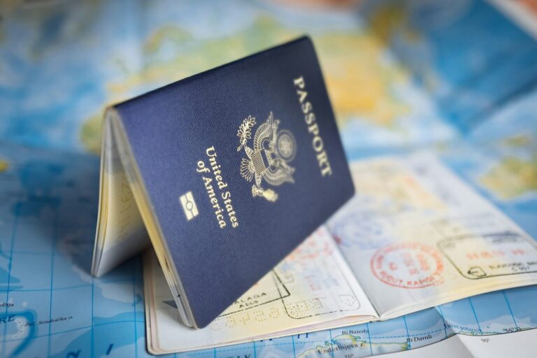 US Passport on a Map